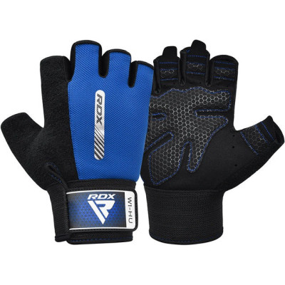 Рукавички для фітнесу RDX W1 Half Blue S (WGA-W1HU-S)