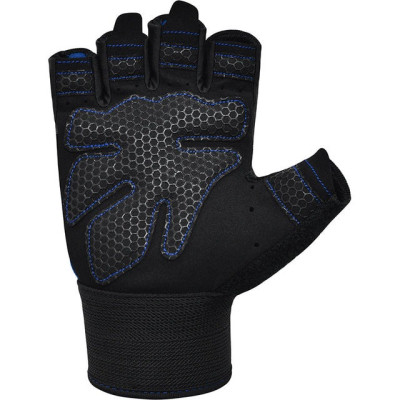 Рукавички для фітнесу RDX W1 Half Blue S (WGA-W1HU-S)