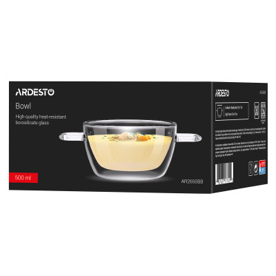Бульйонниця Ardesto 500 мл боросилікатне скло прозора (AR2650BB)
