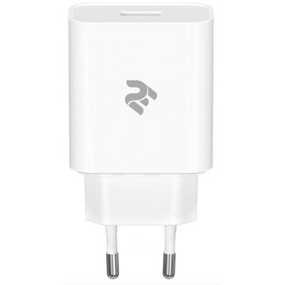 Зарядний пристрій 2E USB Wall Charger QC3.0 DC5V/3A, Max 18W, white (2E-WC1USB18W-W)