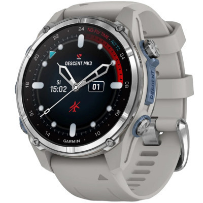 Смарт-годинник Garmin Descent Mk3, 43mm, Passvtd Steel/Fog Gry, Dive Computer, GPS дайвінг комп&#039;ютер (010-02753-04)