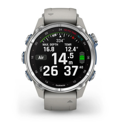 Смарт-годинник Garmin Descent Mk3, 43mm, Passvtd Steel/Fog Gry, Dive Computer, GPS дайвінг комп&#039;ютер (010-02753-04)