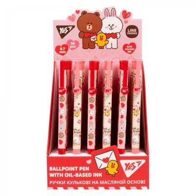 Ручка кулькова Yes Line Friends Love Letter автоматична 0,7 мм синя (412119)
