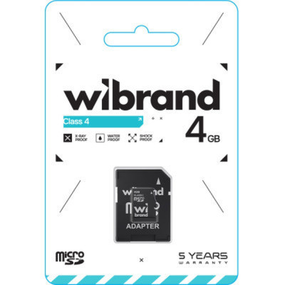 Карта пам&#039;яті Wibrand 4GB microSD class 4 (WICDC4/4GB-A)