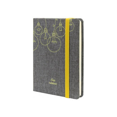 Книга записна Optima А6 IDEA тверда обкладинка текстиль, гумка, кремовий блок, лінія (O27192-04)
