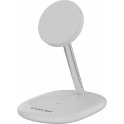 Зарядний пристрій Canyon wireless charger WCS-205 15W Qi2 2in1 w/o adapter White (CNS-WCS205WW/A)