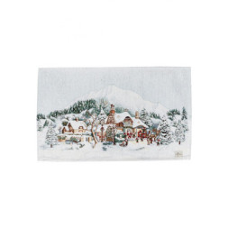 Серветка на стіл Прованс гобеленова з велюром Зимове місто 30х50 см (4823093450479)