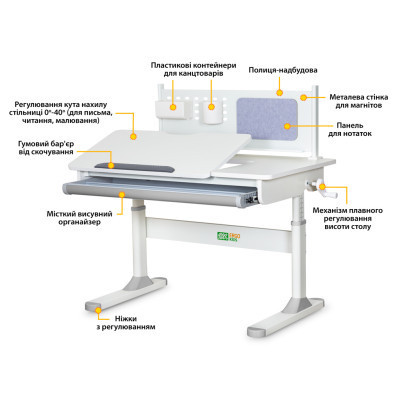 Парта ErgoKids Grey (TH-325 W/G)
