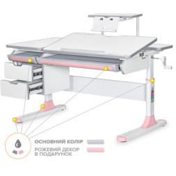Парта Mealux Hamilton Multicolor Pink з полицею S-50 (BD-680 W/G MC +PN +S50 WG)