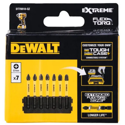Набір біт DeWALT в касеті для Tough Case, FlexTorq, L=57 мм, Рh1-2шт, Рh2-3шт, Рh3-2шт. (DT70818)