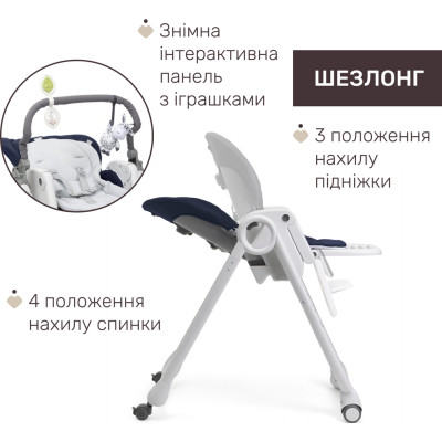 Стілець для годування Chicco Polly Magic Relax синій (79502.64.00)