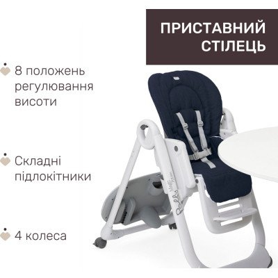 Стілець для годування Chicco Polly Magic Relax синій (79502.64.00)