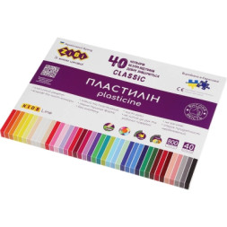 Пластилін ZiBi KIDS Line CLASSIC 40 кольорів, 800г (ZB.6242)