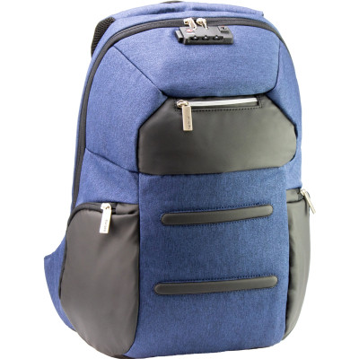 Рюкзак шкільний Optima 18.5&quot; USB Anti-Theft унісекс 0.7 кг 16-25 л Синій (O96917-02)