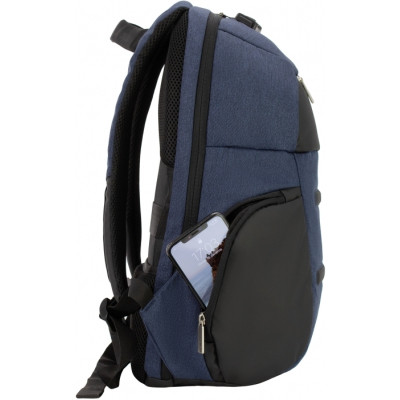 Рюкзак шкільний Optima 18.5&quot; USB Anti-Theft унісекс 0.7 кг 16-25 л Синій (O96917-02)