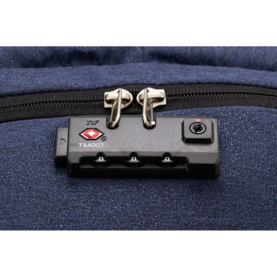 Рюкзак шкільний Optima 18.5&quot; USB Anti-Theft унісекс 0.7 кг 16-25 л Синій (O96917-02)