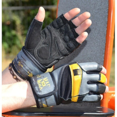 Рукавички для фітнесу MadMax MFG-880 Signature Black/Grey/Yellow XXL (MFG-880_XXL)