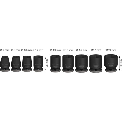 Набір головок Bosch Professional ударних торцевих Standart 9шт, 3/8&quot;, 30мм (2.608.003.036)