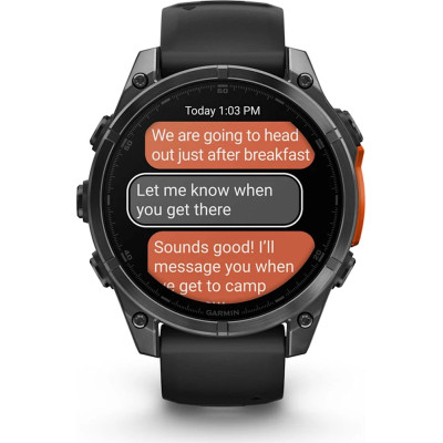 Смарт-годинник Garmin fenix 8 47mm, AMOLED, Glass/SS, SlateGray Steel/Black, BlkBnd, GPS (010-02904-00)