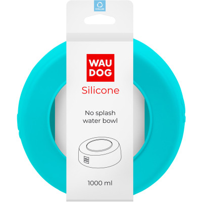 Посуд для собак WAUDOG Silicone Миска-непроливайка 1 л блакитна (50792)