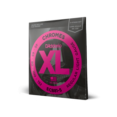 Струни для гітари D&#039;Addario XL Chromes Bass Regular Light 5-String (45-132) (ECB81-5)