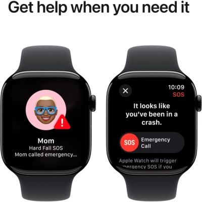 Смарт-годинник Apple Watch Series 10 GPS 46mm Jet Black Aluminium Case with Black Sport Band - S/M (MWWP3QH/A)