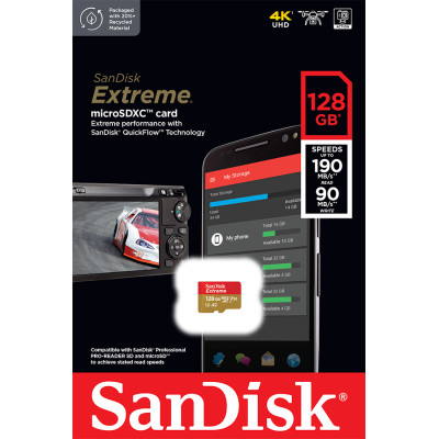 Карта пам&#039;яті SanDisk 128GB microSD class 10 UHS-I U3 Extreme (SDSQXAA-128G-GN6MN)