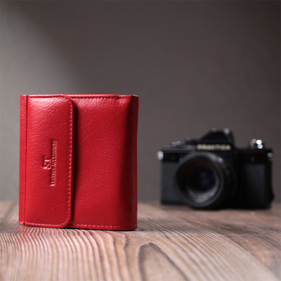 Гаманець ST Leather З натуральної шкіри Червоний (22720)