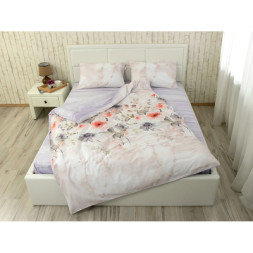 Постільна білизна Руно Flowers maxi сатин набивний полуторний (К_677.137А_Flowers)