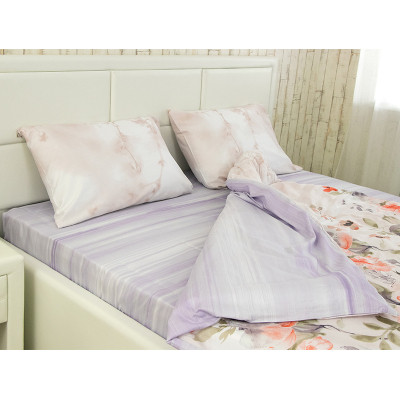 Постільна білизна Руно Flowers maxi сатин набивний полуторний (К_677.137А_Flowers)