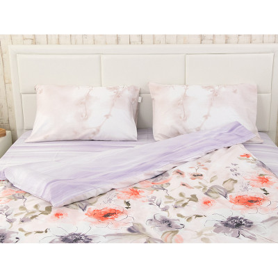 Постільна білизна Руно Flowers maxi сатин набивний полуторний (К_677.137А_Flowers)