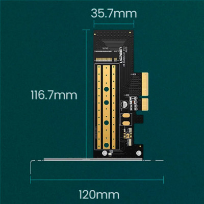 Контролер Ugreen PCI-E 3.0 for SSD M.2 (NVMe) x4 CM302 (70503)