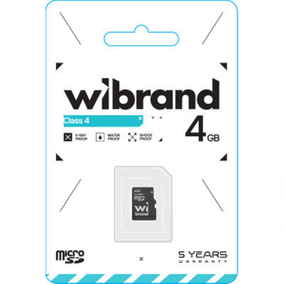 Карта пам&#039;яті Wibrand 4GB mictoSD class 4 (WICDC4/4GB)