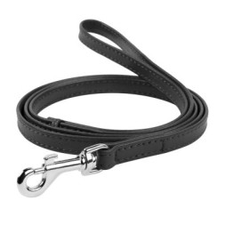 Повідок для собак WAUDOG Glamour шкіряний XS чорний (33721)