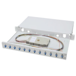 Патч-панель 1U 19&quot;, 12xLC duplex, incl, Splice Cass, OS2 Color Pigtails, Adapter Digitus (DN-96331/9)