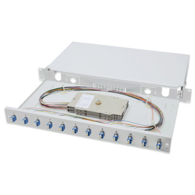 Патч-панель 1U 19&quot;, 12xLC duplex, incl, Splice Cass, OS2 Color Pigtails, Adapter Digitus (DN-96331/9)