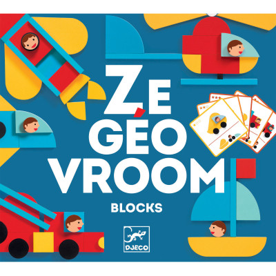 Настільна гра Djeco Набір дерев&#039;яних геометричних фігур Ze Geo Vroom (DJ06436)