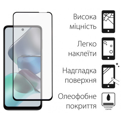 Скло захисне Dengos Full Glue Motorola G13/G23/G53 (black) (TGFG-287)
