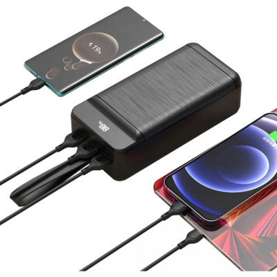 Батарея універсальна XO 50000mAh, PD/18W, QC3.0/22.5W, flashlight, Input(Micro,Type-C,Lightning), Output(3*USB,Type-C) (XO-PR158 / 29211)