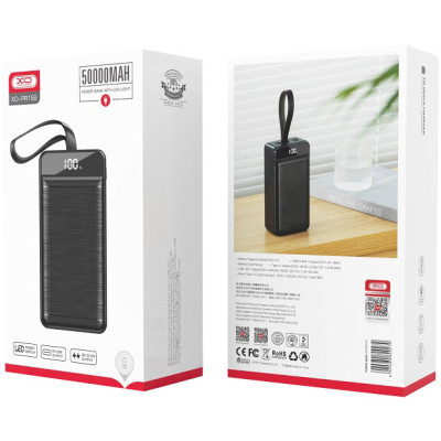 Батарея універсальна XO 50000mAh, PD/18W, QC3.0/22.5W, flashlight, Input(Micro,Type-C,Lightning), Output(3*USB,Type-C) (XO-PR158 / 29211)