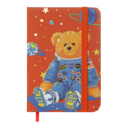Книга записна ZiBi Bear A7 в клітинку тверда обкладинка на гумці 80 аркушів, помаранчева (ZB.117103)