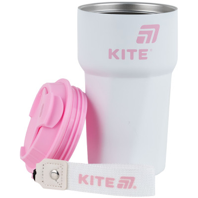 Термокружка Kite 450 мл біло-рожева (K25-1220-3)