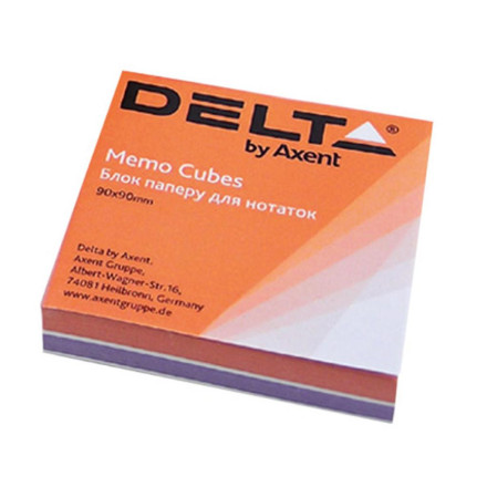 Папір для нотаток Delta by Axent &quot;COLOR&quot; 80Х80Х20мм, glued (D8022)