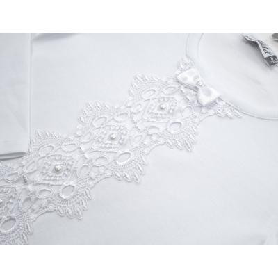 Кофта дитяча Matilda з мереживом (6689-140G-white)