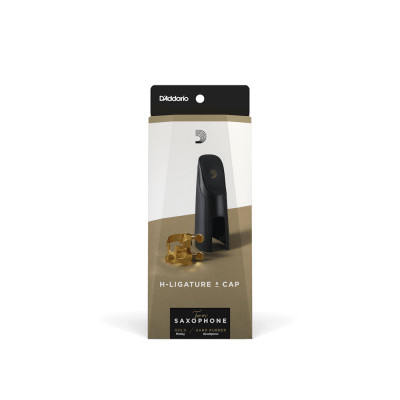 Лігатура для саксофонів D&#039;Addario H-Ligature &amp; Cap For Tenor Saxophone Gold-Plated (HTS1G)