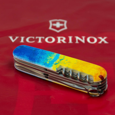 Ніж Victorinox Huntsman Ukraine 91 мм Жовто-синій малюнок (1.3713.7_T3100p)