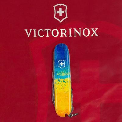Ніж Victorinox Huntsman Ukraine 91 мм Жовто-синій малюнок (1.3713.7_T3100p)