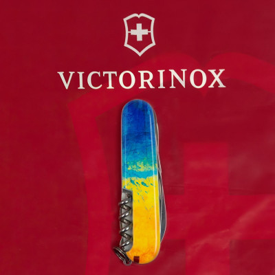 Ніж Victorinox Huntsman Ukraine 91 мм Жовто-синій малюнок (1.3713.7_T3100p)