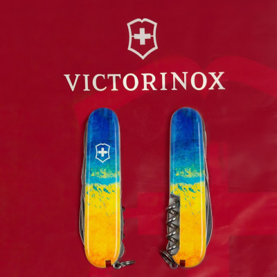 Ніж Victorinox Huntsman Ukraine 91 мм Жовто-синій малюнок (1.3713.7_T3100p)