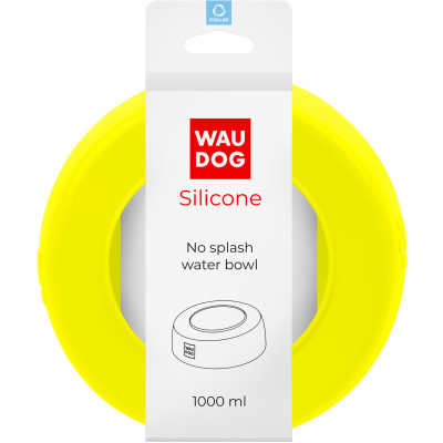Посуд для собак WAUDOG Silicone Миска-непроливайка 1 л жовта (50798)